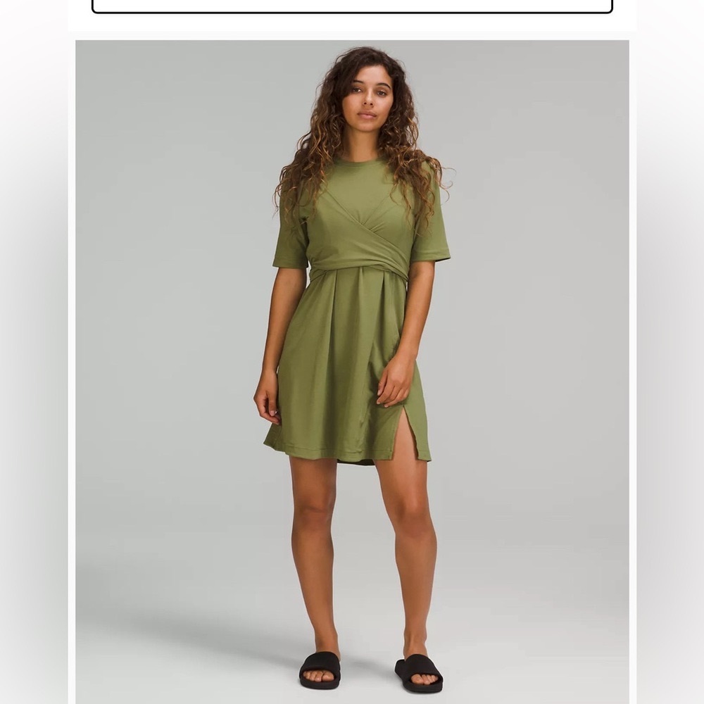 NWT Lulu Lemon Cotton Wrap-Front T-Shirt Dress size 6